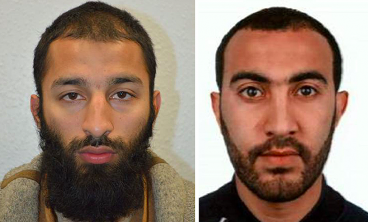 Khuram Butt and Rachid Redouane were two of the three men who murdered people in London Bridge on Saturday night (PA)