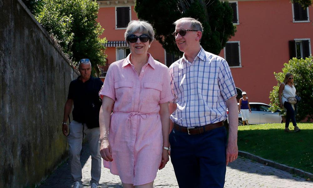 Theresa May and her husband Philip in Lake Garda, Italy