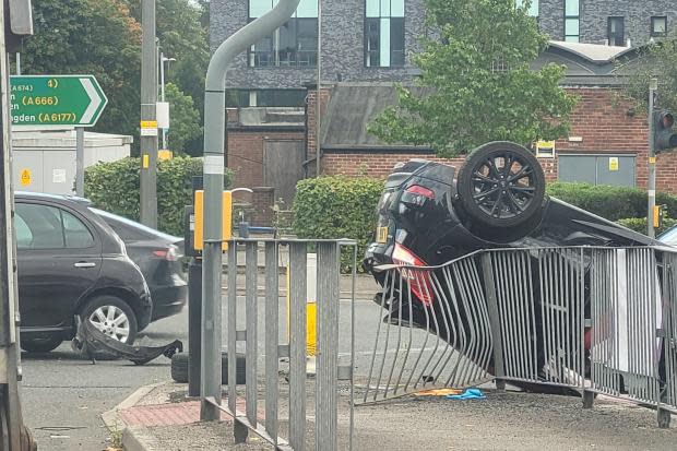 The aftermath of the crash on Montague Street in Blackburn (Picture: LT/Zaf)