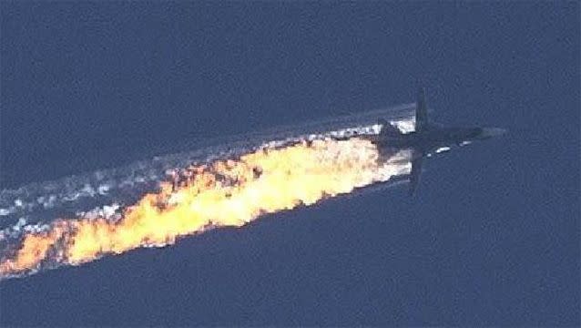 Turkey shot down a Russian war plane on the Syrian border on Tuesday, an act President Vladimir Putin denounced as a 