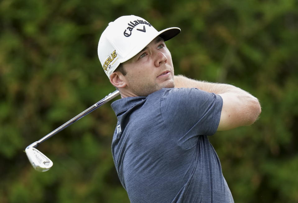 Sam Burns hits his tee shot on the 13th hole during round one of the Canadian Open at St. George's Golf and Country Club in Toronto on Thursday, June 9, 2022. Burns is expected to compete in the U.S. Open in Brookline, Mass., to be played June 16-19. (Nathan Denette/The Canadian Press via AP, File)