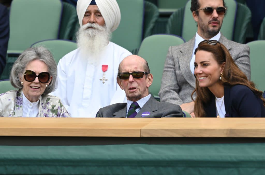 The Duke and Duchess of Kent with the Duchess of Cambridge. (Karwai Tang/Getty Images)