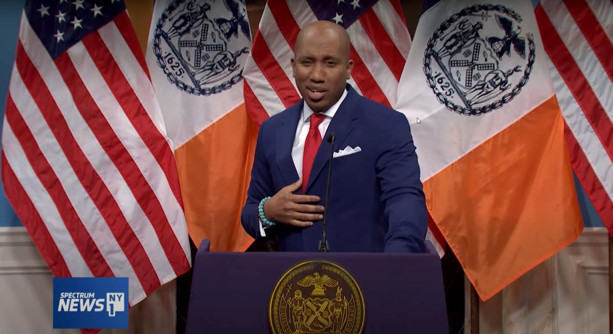 New York City Mayor Adams (Chris Redd) took his swagger to "Saturday Night Live."