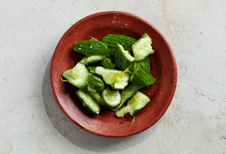 Smashed Cucumber Salad with Lemon and Celery Salt