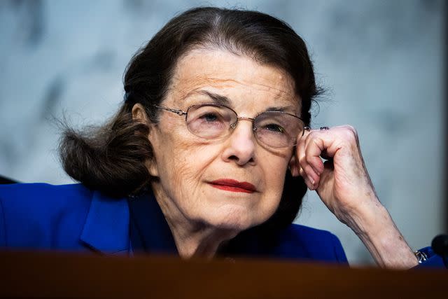 Tom Williams/CQ-Roll Call, Inc via Getty Sen. Dianne Feinstein listens to testimony during a Senate Judiciary Committee hearing on Sept. 13, 2022