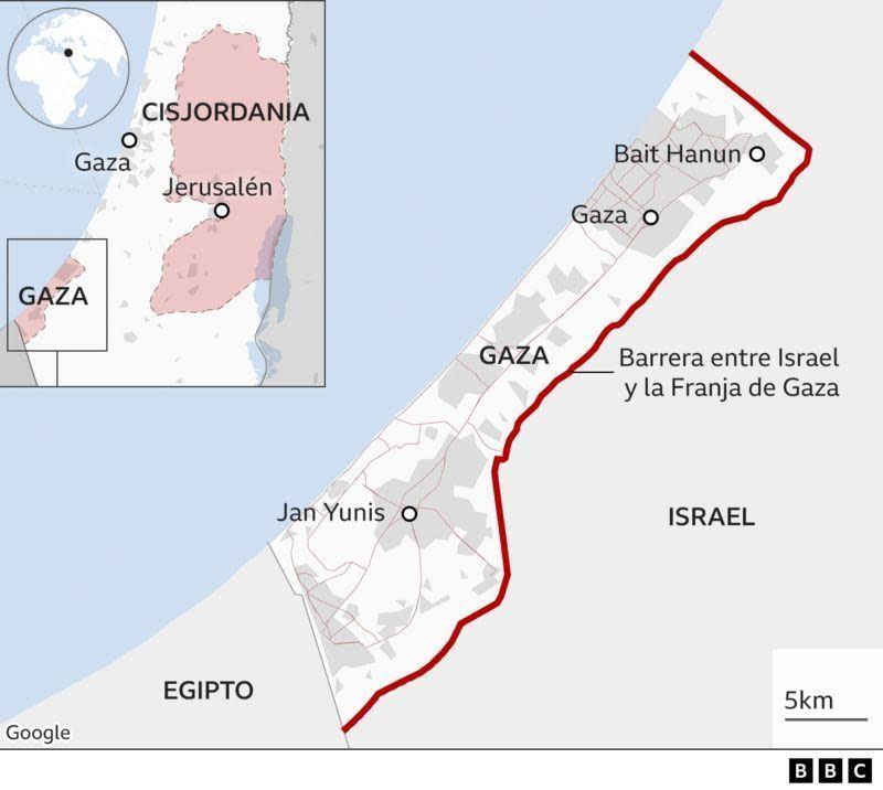 Mapa de Gaza 