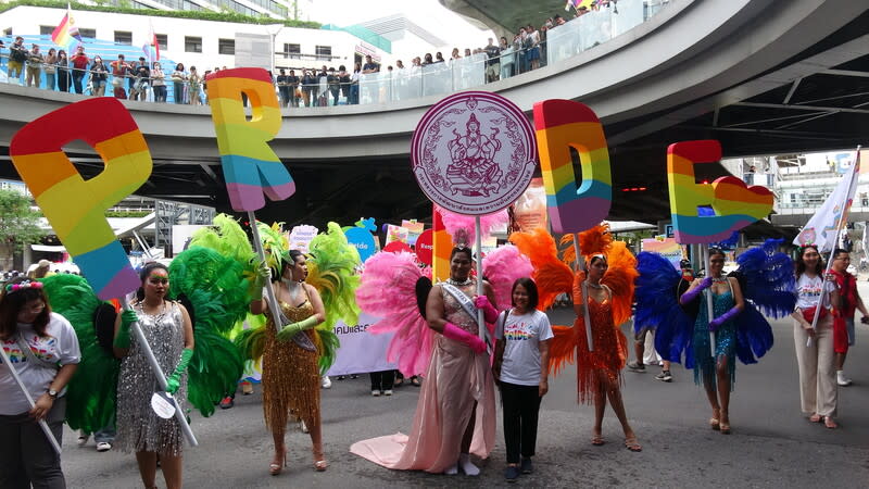 曼谷同志大遊行 6月是全球的同志驕傲月（Pride Month），曼谷同志 驕傲大遊行1日下午在鬧區街頭登場。 中央社記者呂欣憓曼谷攝  113年6月1日 