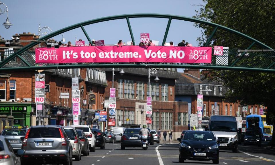 Anti-abortion campaigners in Dublin, Ireland