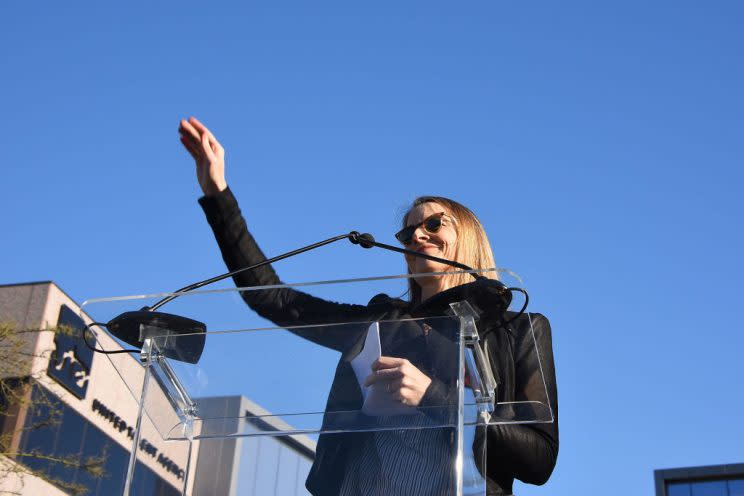 Jodie Foster at the United Voices rally. (Photo: Getty Images)