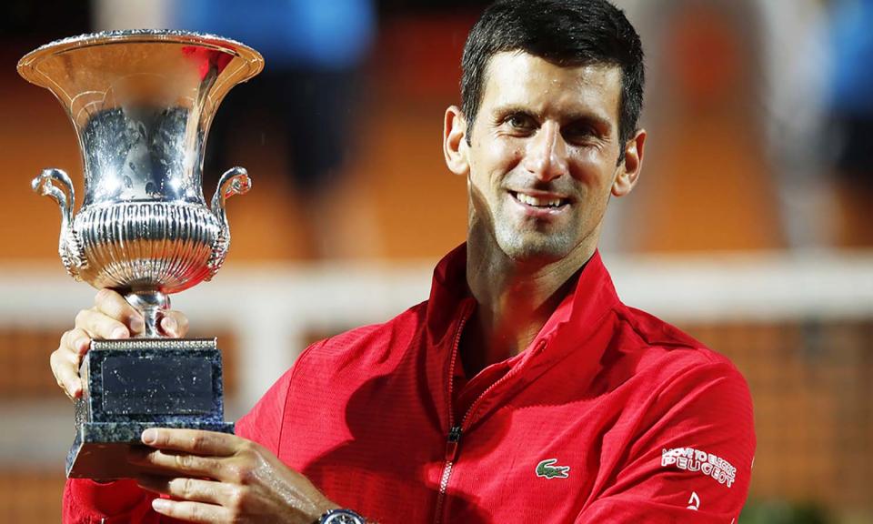 Novak Djokovic, pictured here after winning the Italian Open in 2020.