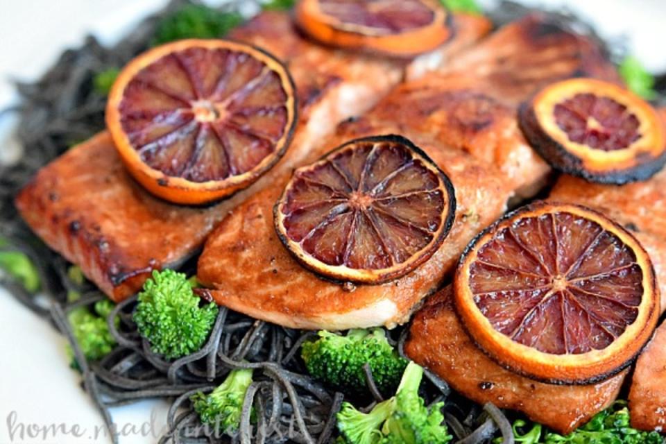 <p>Home Made Interest</p><p>Add this sweet & salty glaze the next time you cook salmon. Grab the recipe <a href="https://www.homemadeinterest.com/blood-orange-glazed-salmon/" rel="nofollow noopener" target="_blank" data-ylk="slk:here;elm:context_link;itc:0;sec:content-canvas" class="link ">here</a>.</p>