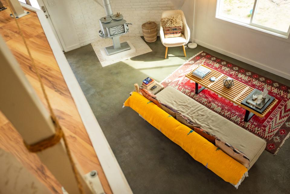 Overview of living room in Joshua tree dome