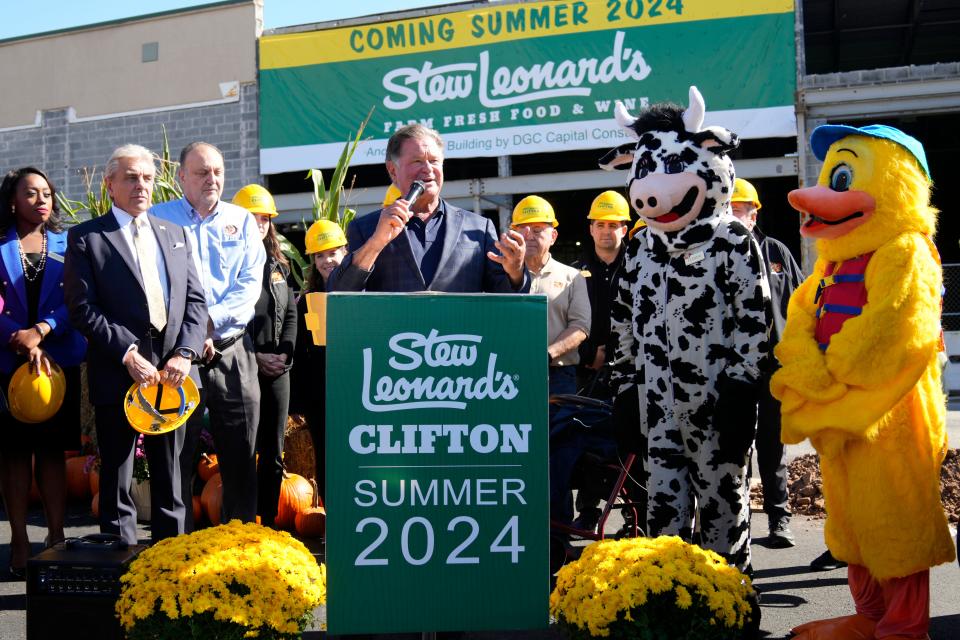 Stew Leonard Jr. is shown in front of the Clifton store which is scheduled to open in 2024. Wednesday, October 11, 2023.