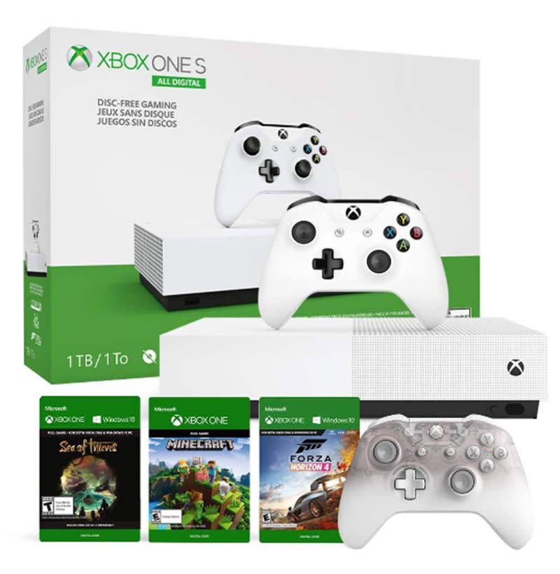 Xbox One S All-Digital Edition + Phantom White Controller Bundle