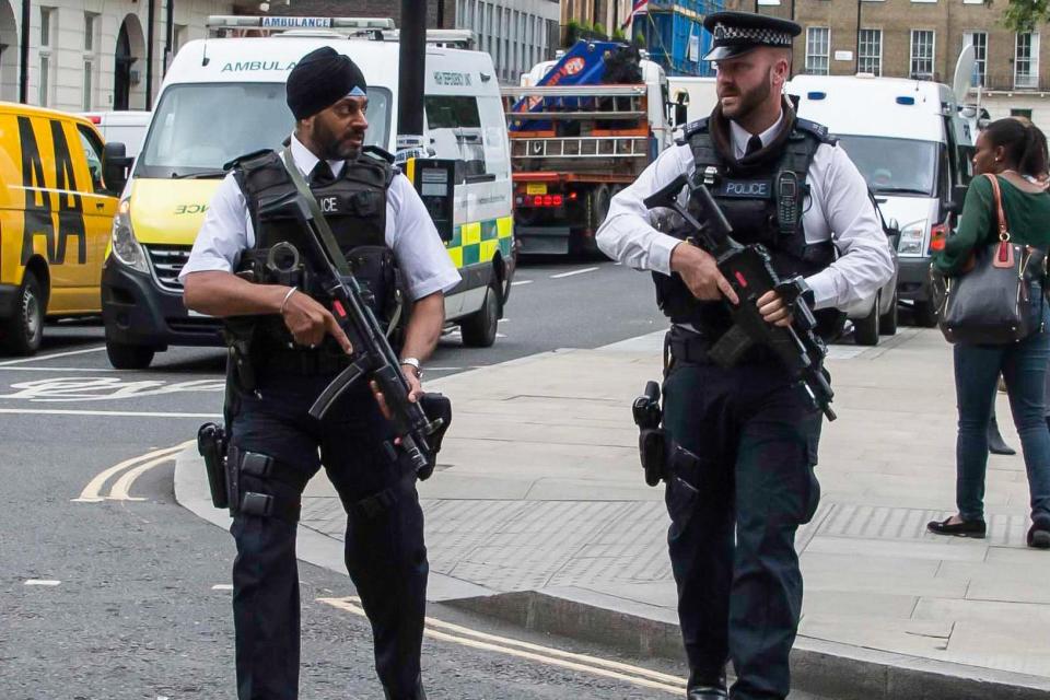 On patrol: Police in London (Alex Lentati / Evening Standard)