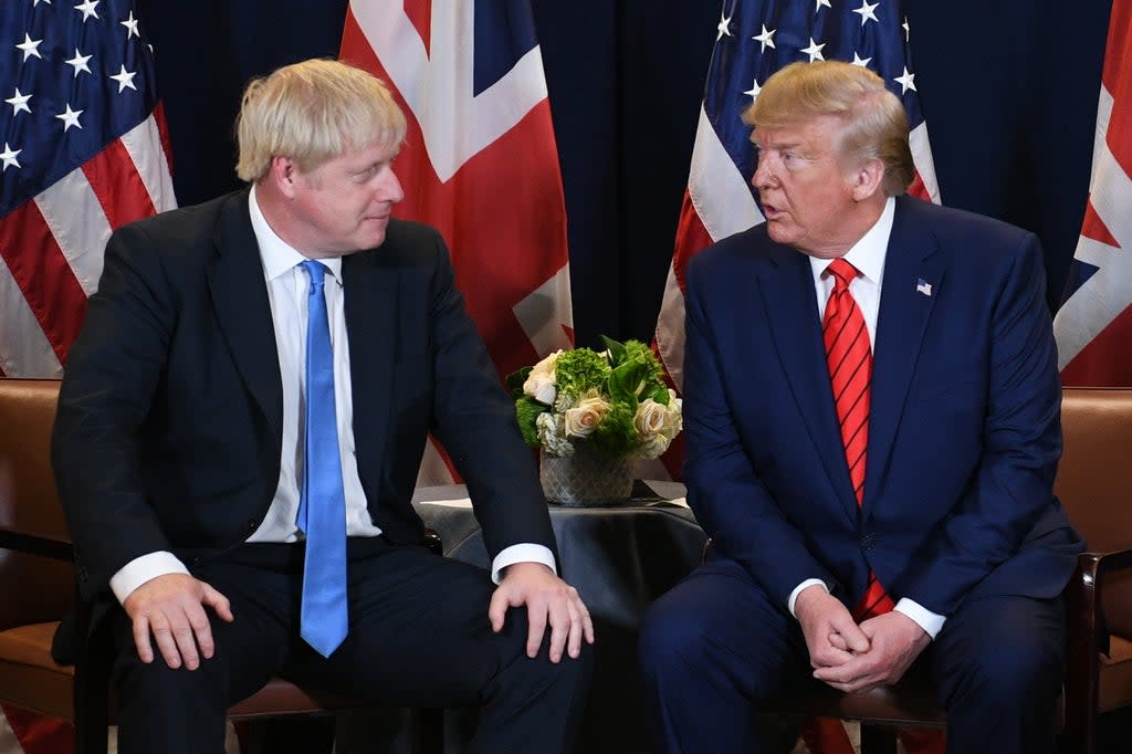 Former US president Donald Trump said Boris Johnson was wrong to invest in wind power (Stefan Rousseau/PA) (PA Archive)