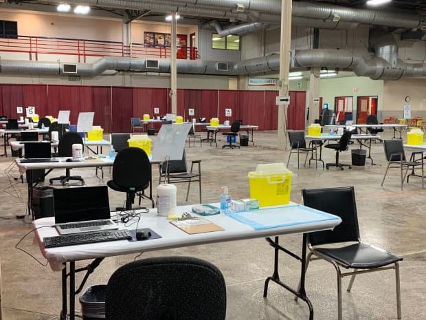 The mass vaccination clinic at the EastLink Centre in Charlottetown is now open for last minute appointments. (Laura Meader/CBC - image credit)