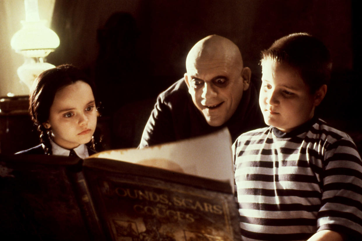 Wednesday (Christina Ricci), Fester (Christopher Lloyd) and Pugsley (Jimmy Workman) spend some quality Addams Family time in The Addams Family (Photo: Paramount/Courtesy Everett Collection) 