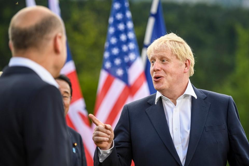 Boris Johnson was speaking at the start of the G7 Summit at Elmau Castle in Kruen, Germany (EPA)