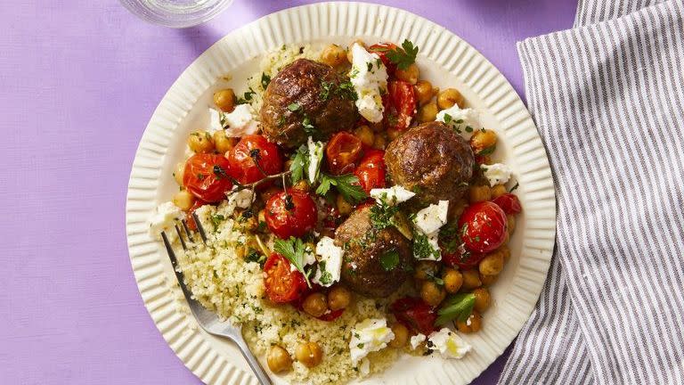 best healthy dinner recipes moroccan meatballs with roasted tomatoes and chickpeas