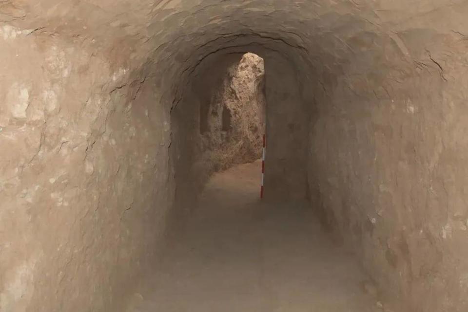 A view inside one of the underground passageways.