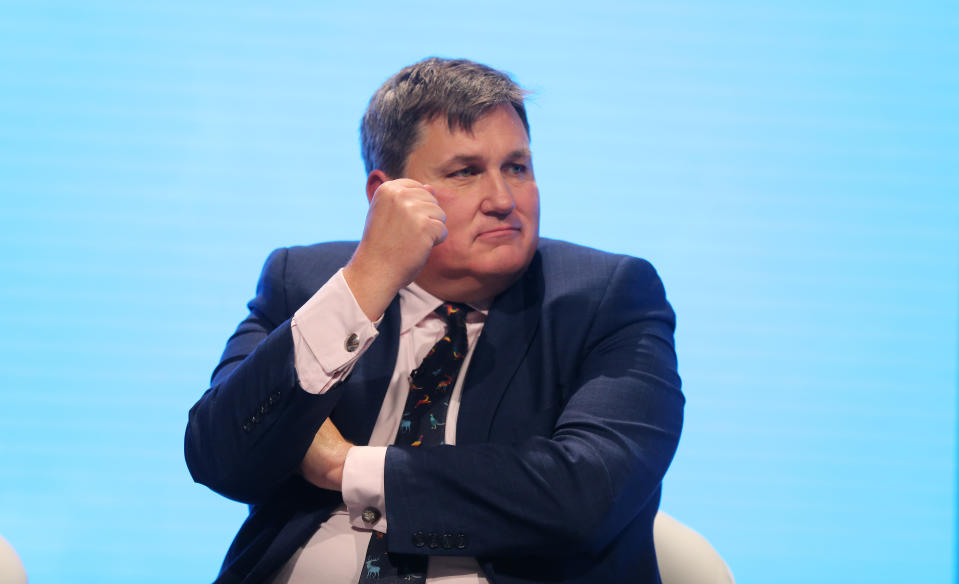 Housing Minister Kit Malthouse speaking in a panel on the third day of the Conservative Party Conference being held at the Manchester Convention Centre. Picture dated: Tuesday October 1, 2019. Photo credit should read: Isabel Infantes / EMPICS Entertainment.