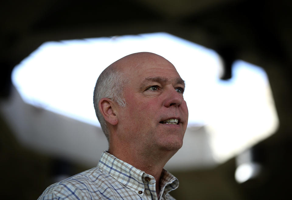 Republican congressional candidate Greg Gianforte reportedly attacked a journalist for asking a question on the day before the election. (Photo: Justin Sullivan via Getty Images)