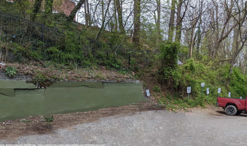 The slope behind the site proposed as a new location for Duke's Rankin Avenue substation.