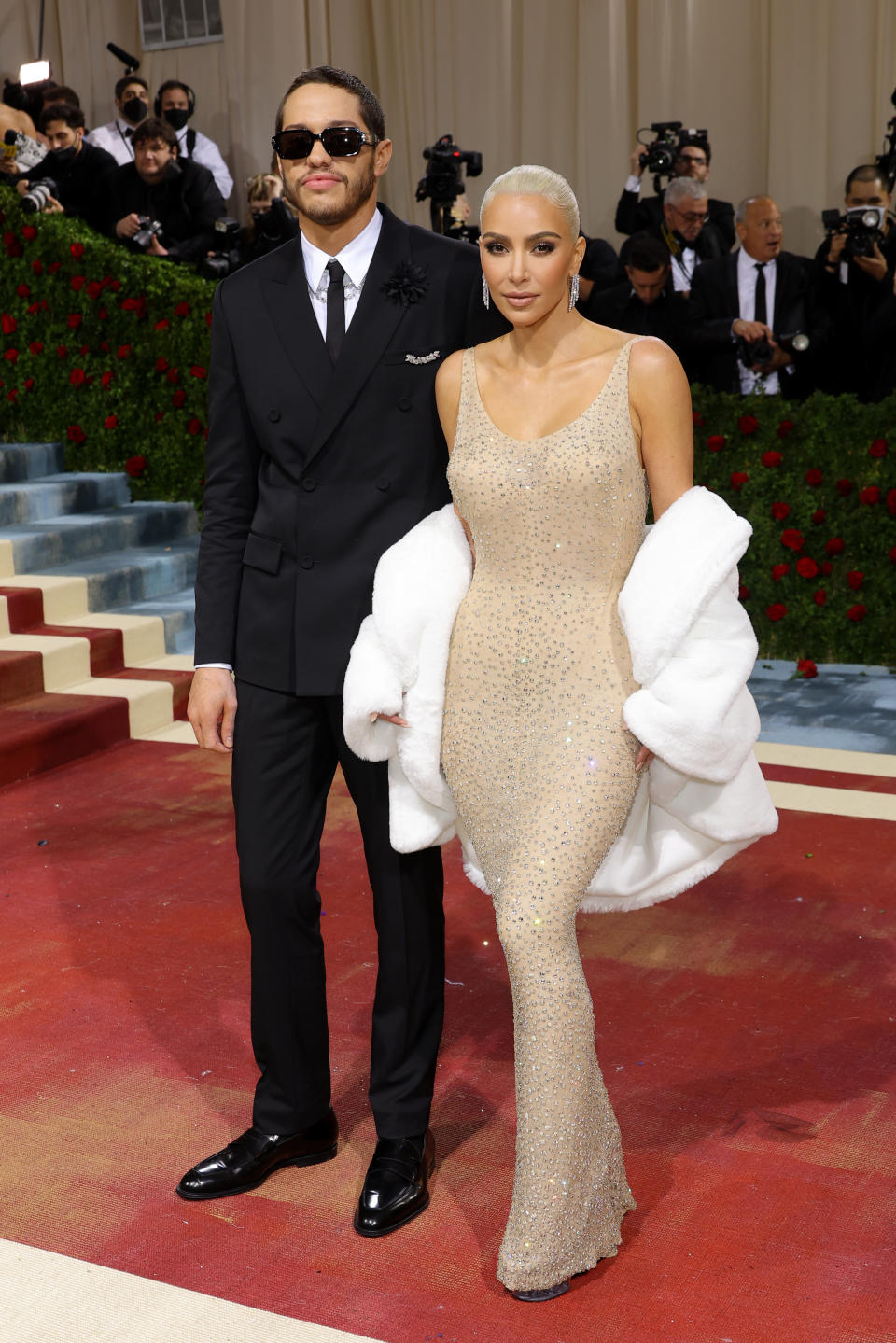 Pete Davidson and Kim Kardashian attend The Met Gala.