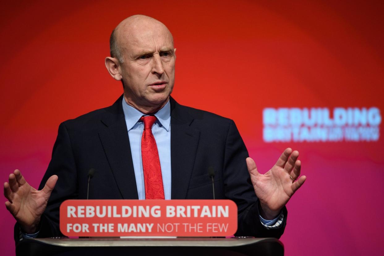 Shadow Housing Secretary John Healey addresses delegates at the Labour annual conference: Getty Images