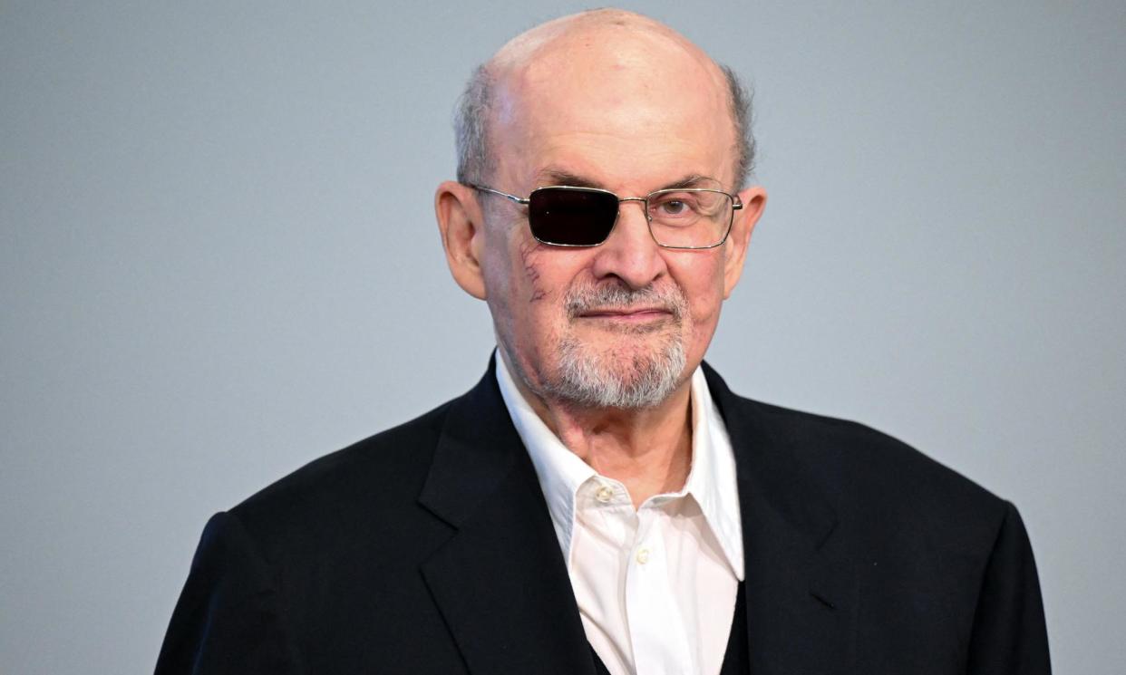 <span>‘When somebody wounds you 15 times that definitely feels very first person’ … Salman Rushdie.</span><span>Photograph: Kirill Kudryavtsev/AFP/Getty Images</span>