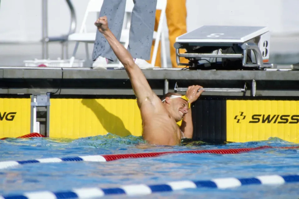 Rowdy Gaines finally got his Olympic opportunity in 1984, where he won gold. (Ken Regan /Walt Disney Television via Getty Images)