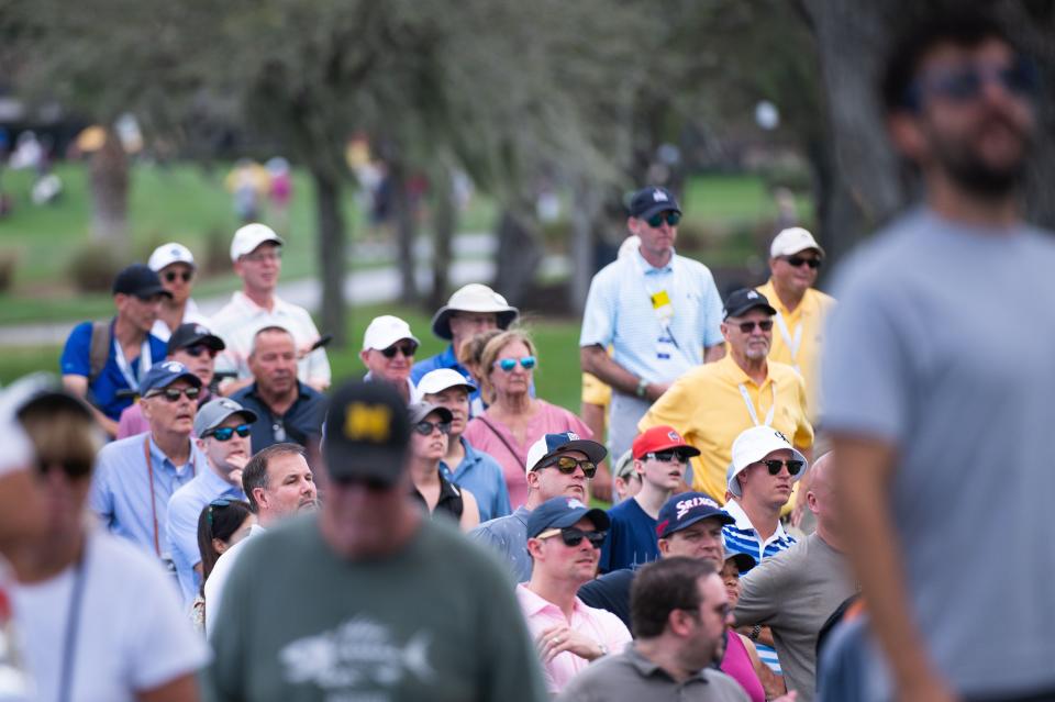 Fans observe the action on the sixth hole during the first round of the Honda Classic at PGA National Resort & Spa on Thursday, February 23, 2023, in Palm Beach Gardens, FL.