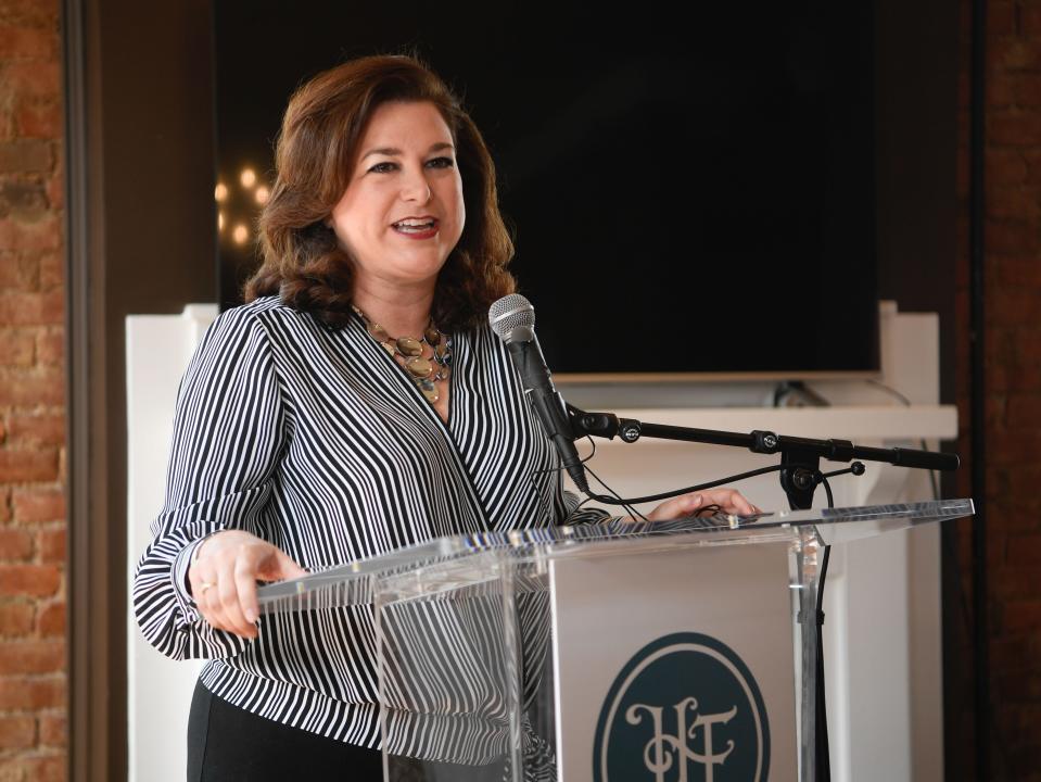 President and CEO, Bari Beasley, announces that the Heritage Foundation plans to turn the McConnell House in Franklin, Tenn., into The History and Culture Center of Williamson County during a news conference, Monday, May 2, 2022. 