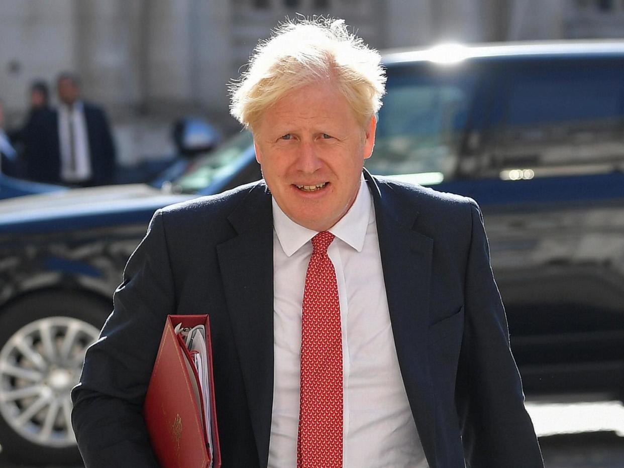 Boris Johnson arrives to attend a Cabinet meeting of senior government ministers at the Foreign and Commonwealth Office: Toby Melville/POOL/AFP via Getty Images