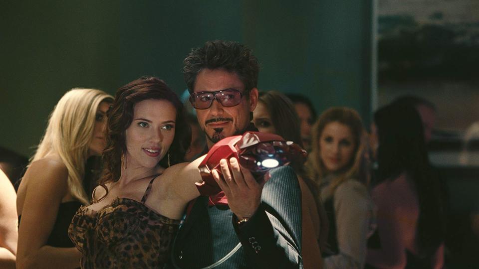 Iron Man 2 Robert Donwney Jr. and Scarlett Johansson