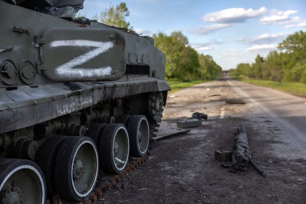 Tanque ruso destruido en Ucrania. (Photo: John Moore via Getty Images)