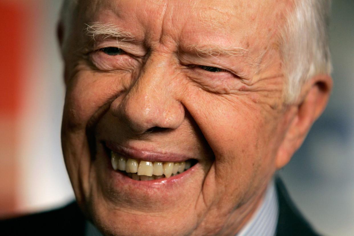 Former President Jimmy Carter poses for a portrait on Sept. 10, 2007, during the Toronto International Film Festival in Toronto where "Jimmy Carter: Man From Plains," directed by Jonathan Demme, is being shown.