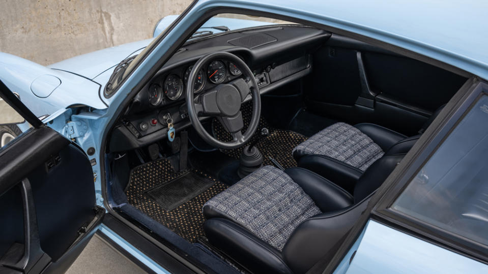 The interior of a 1974 Porsche 911 Carrera 2.7 MFI.