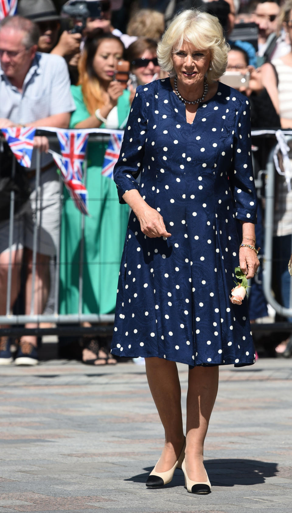 <p>The Duchess of Cornwall has been wearing her two-tone Chanel pumps for more than a decade [Photo: PA] </p>