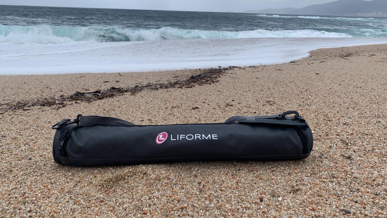  Yoga mat on the beach. 