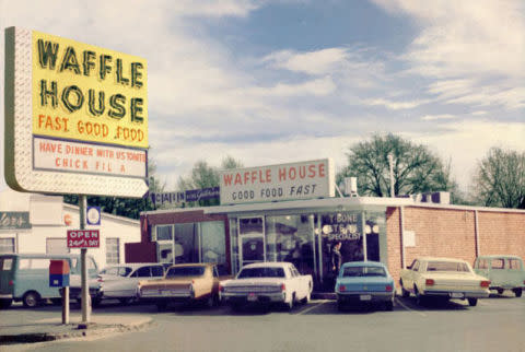 2) The first Waffle House was opened on Labor Day in 1955.