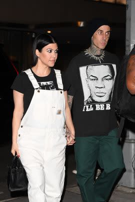 Fans think they've sussed out what Kourtney Kardashian and Travis Barker's upcoming baby's name is.