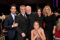 <p>All the cast but one (Perry had a play in London so was able to attend) had their first public reunion in years when they came together to celebrate James Burrows - one of the directors from Friends.</p>
