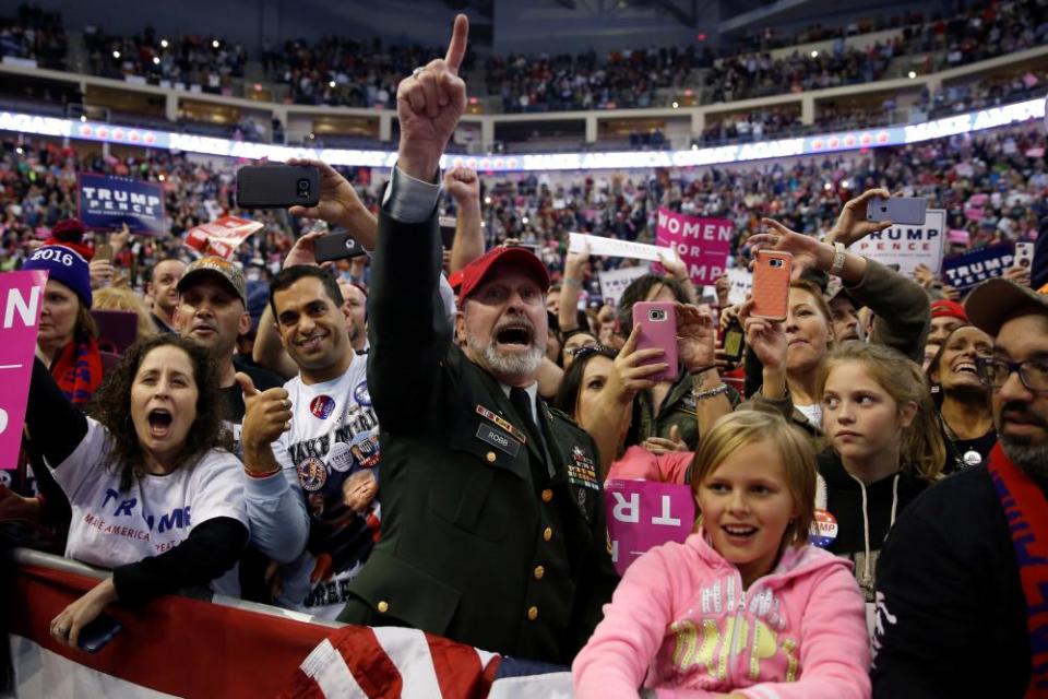 Underestimated … Trump supporters in Hershey, Pennsylvania, in November 2016.