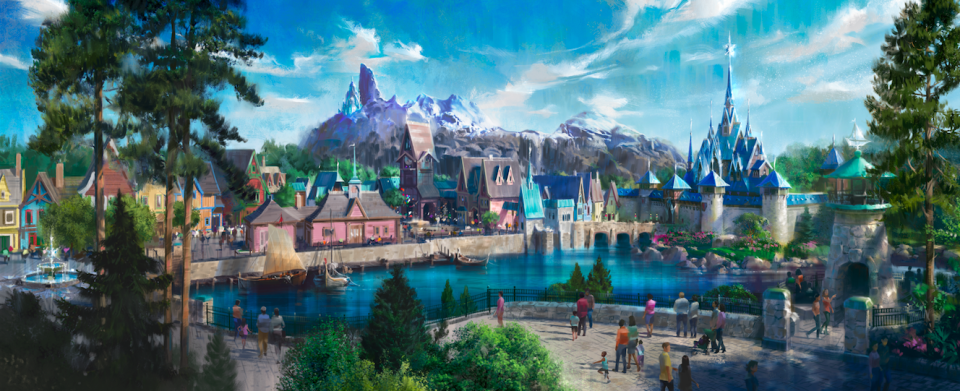 The new attraction will feature a 7.5 acre lake and Elsa's Snow Palace (Disneyland Paris)