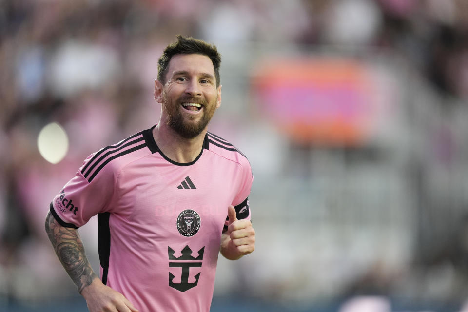 Lionel Messi will have a busy 2024 as he looks to deliver titles for Inter Miami and Argentina. (AP Photo/Rebecca Blackwell)