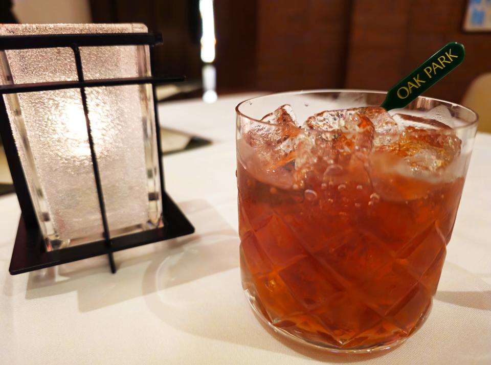 The Oak Park Manhattan uses the restaurant's own whisky.