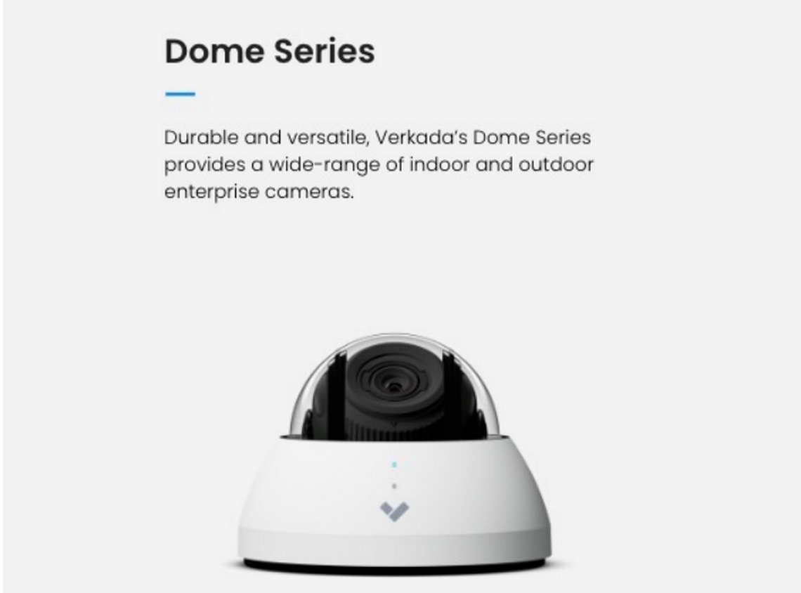 An image of a dome camera provided to Macon-Bibb County as part of a presentation about Verkada, a security company the county is considering partnering with to install surveillance cameras in Macon.