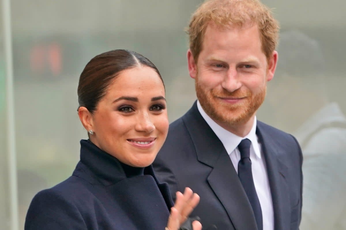 Meghan Markle and Prince Harry, pictured in New York in 2021  (AP)